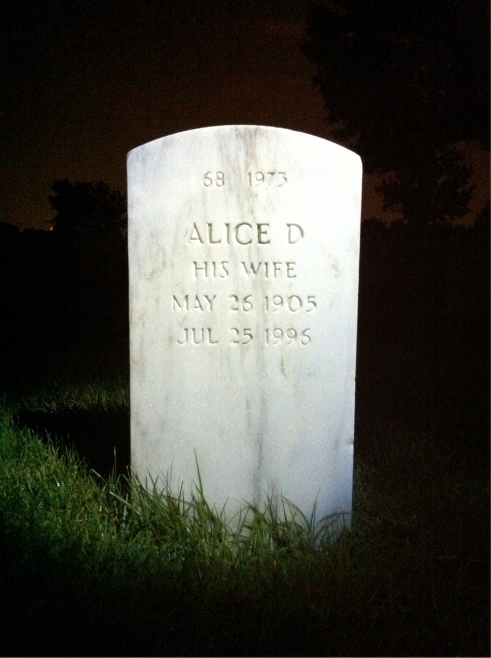 Back of headstone — James Bidwell