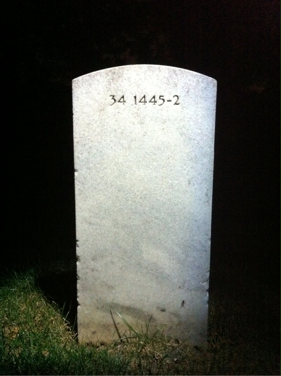 Back of headstone — Mary Alves