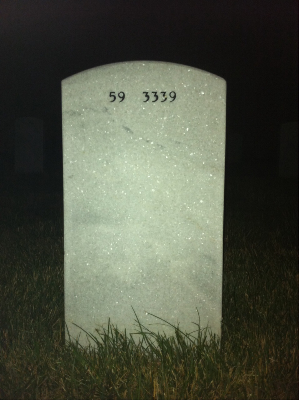 Back of headstone — Louise Brown