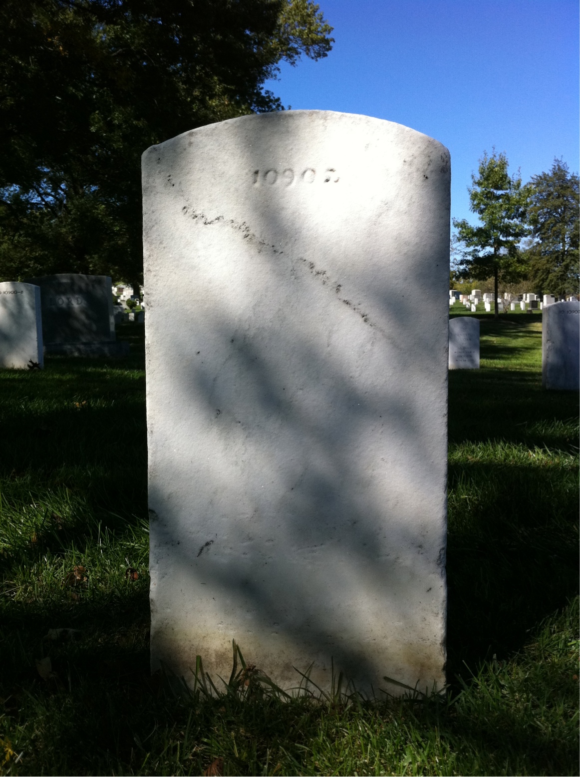 Back of headstone — Marie Crist