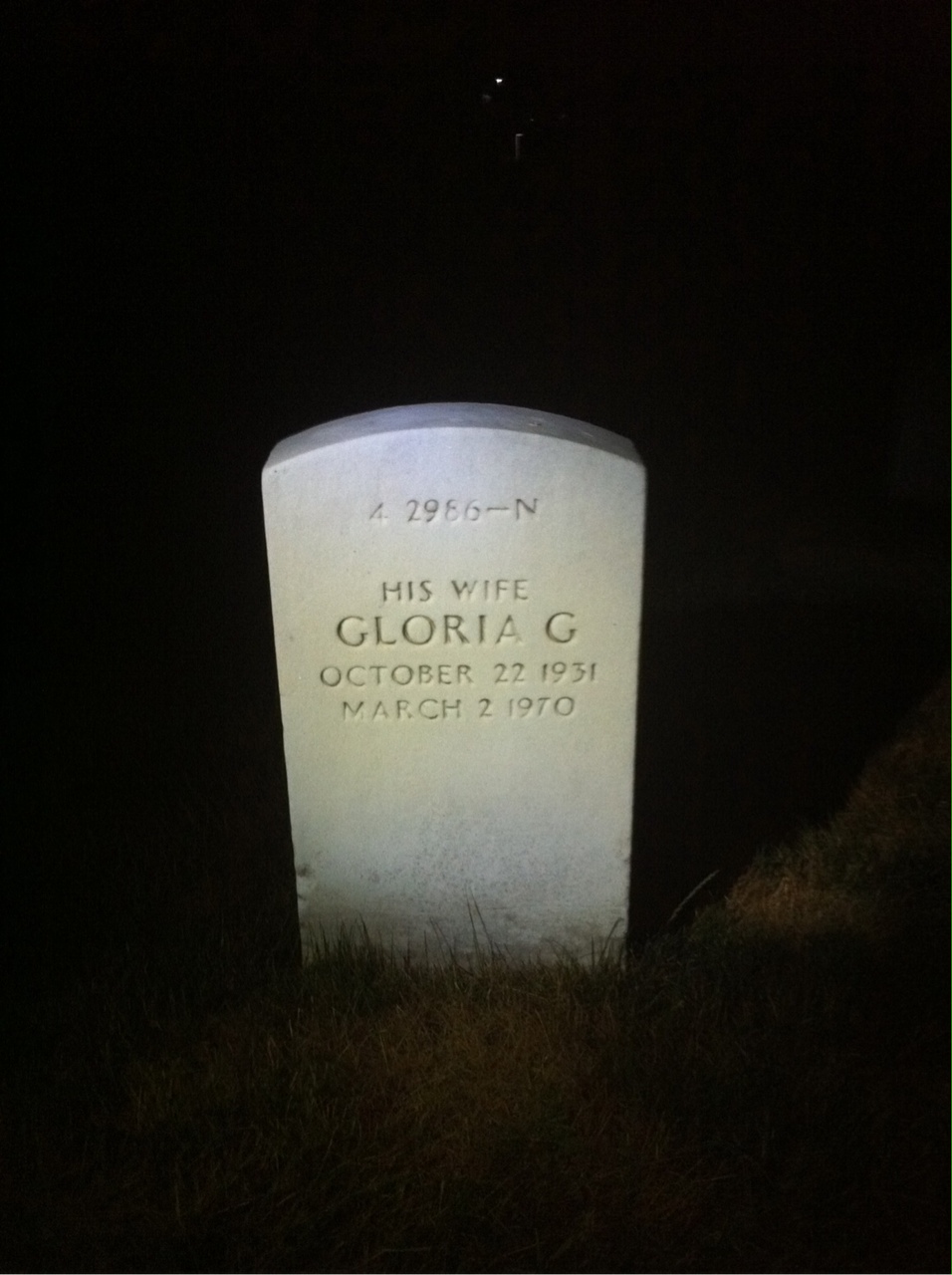 Back of headstone — Gloria Mckenzie