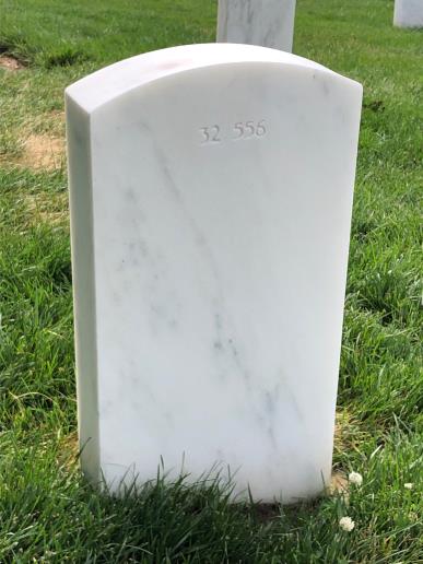 Back of headstone — Robert Adams