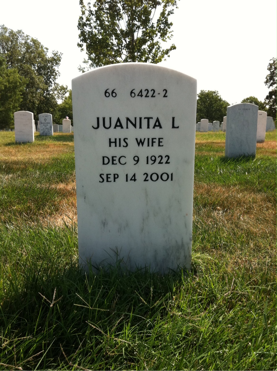 Back of headstone — Clarence Burns