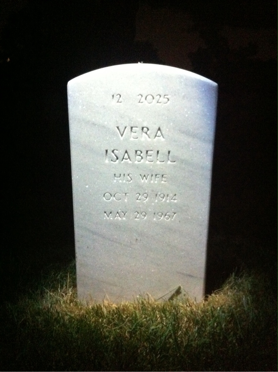 Back of headstone — Arthur Breitinger