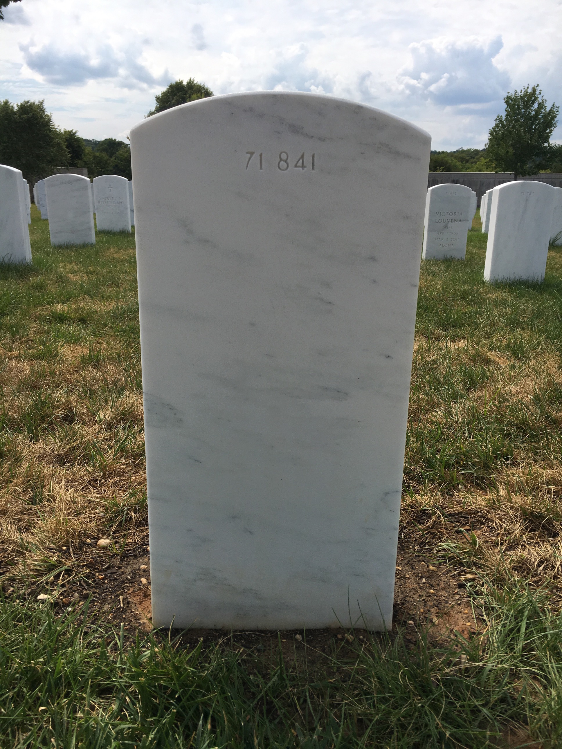 Back of headstone — Maynard Austin
