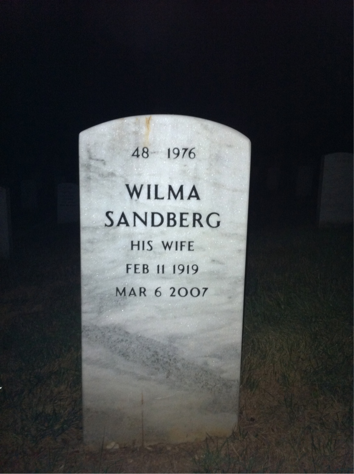 Back of headstone — Maurice Ford