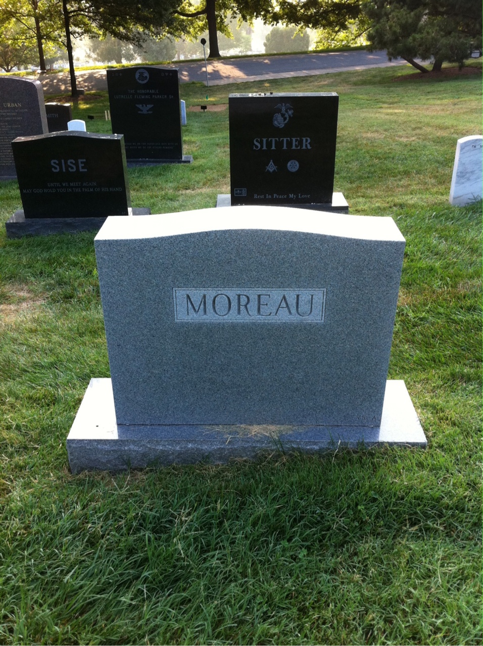 Back of headstone — Steven Moreau