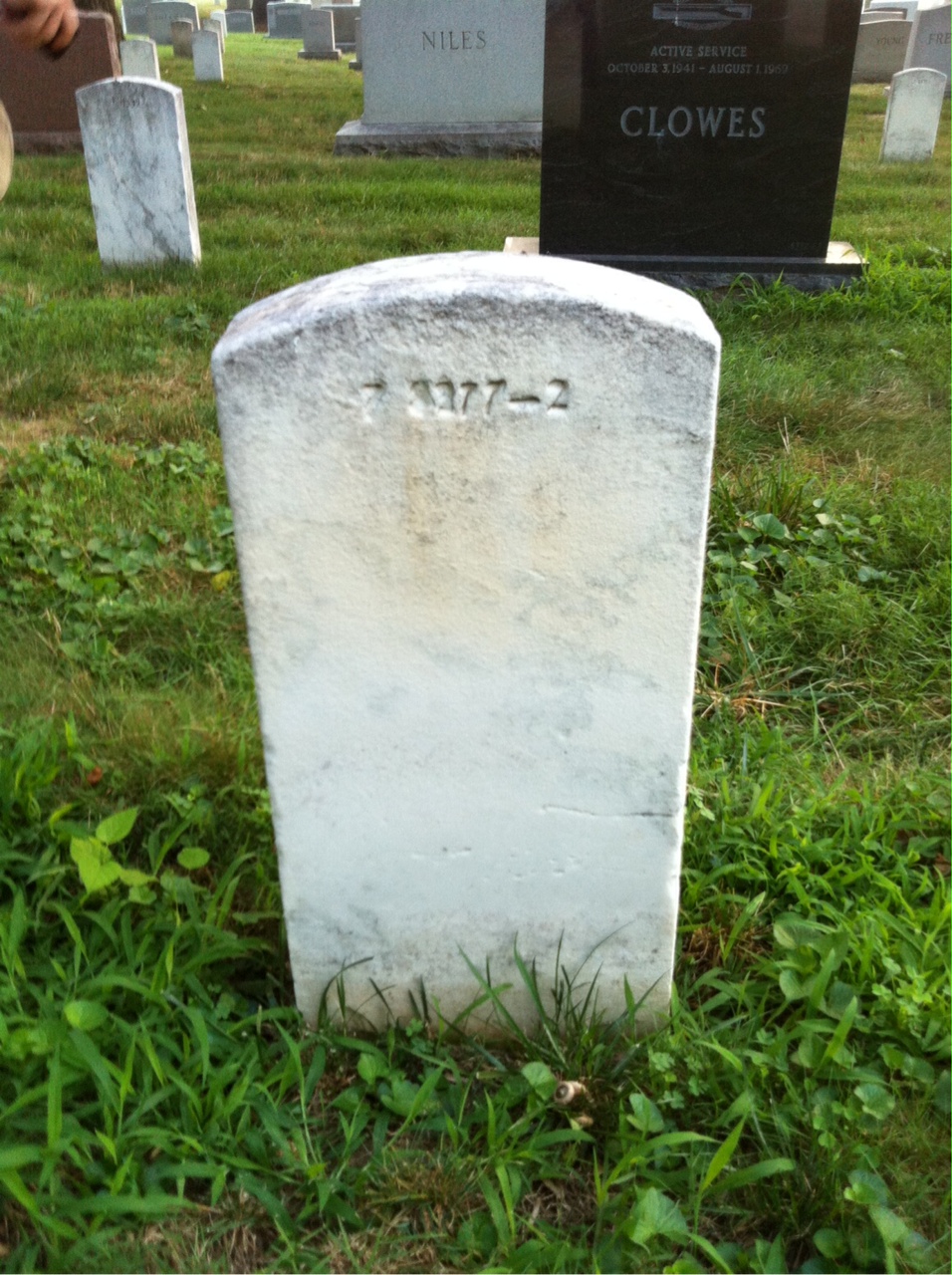 Back of headstone — Ellen Argo