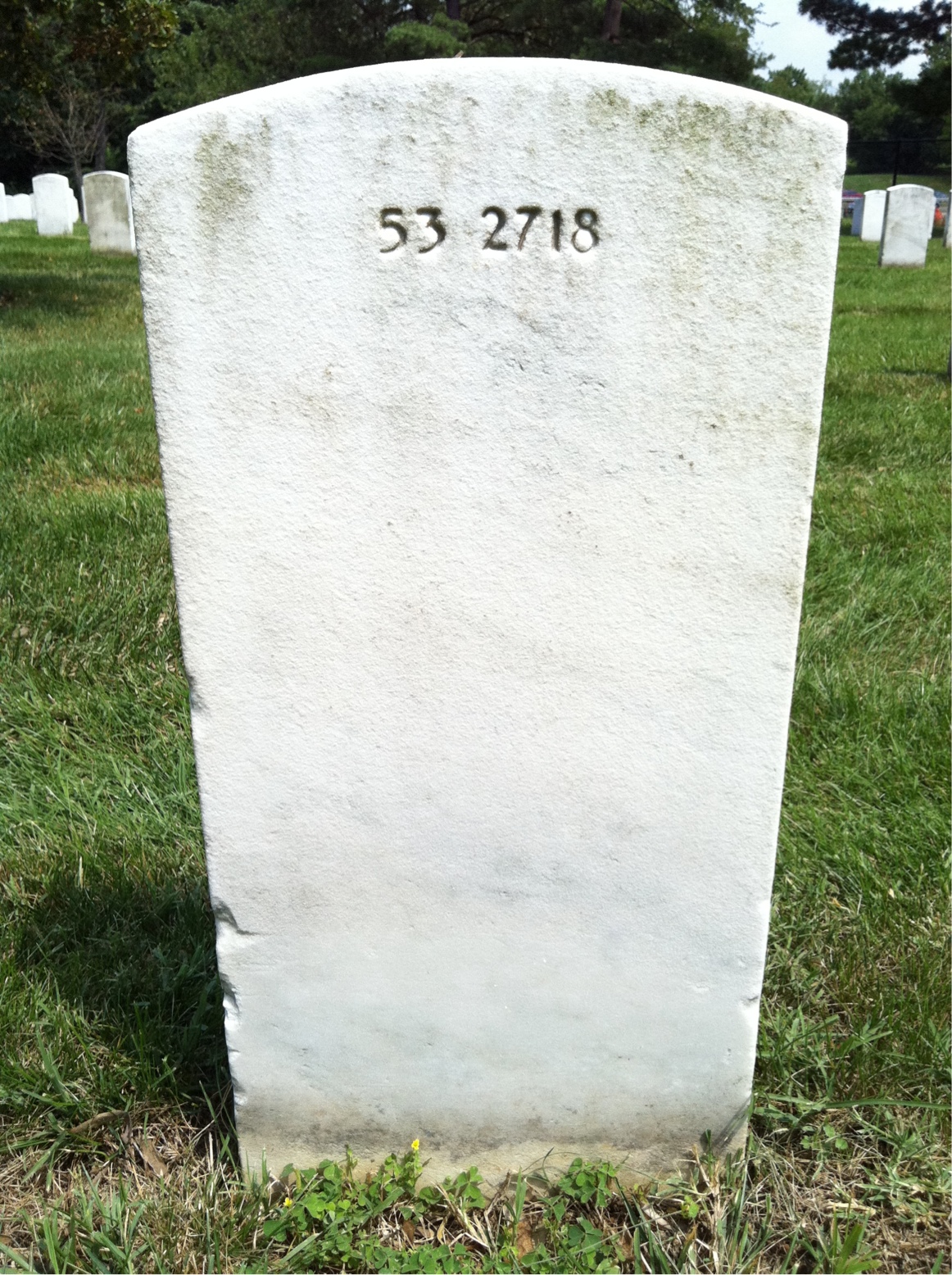 Back of headstone — Fred Bailey