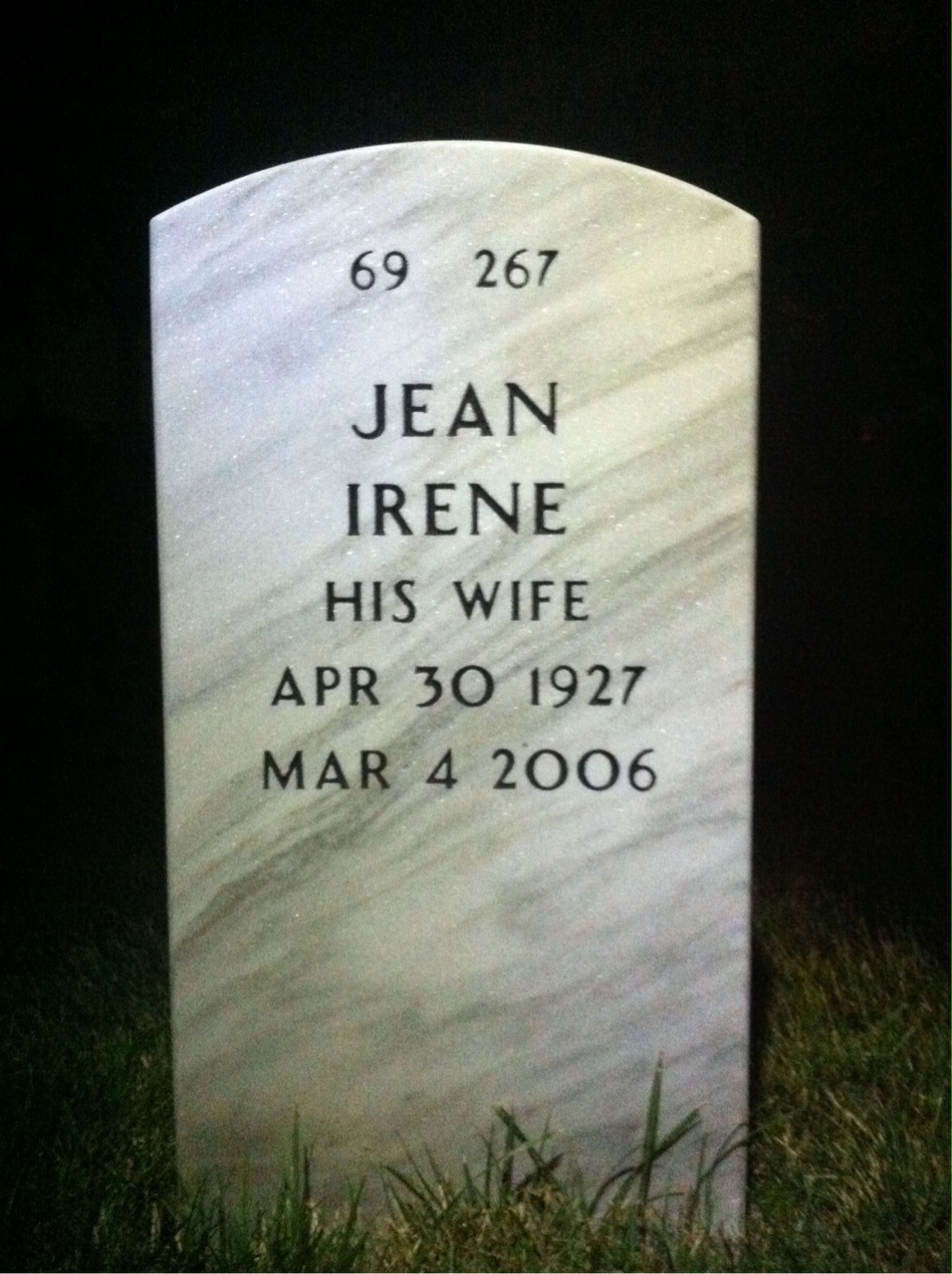 Back of headstone — Donald Harrison