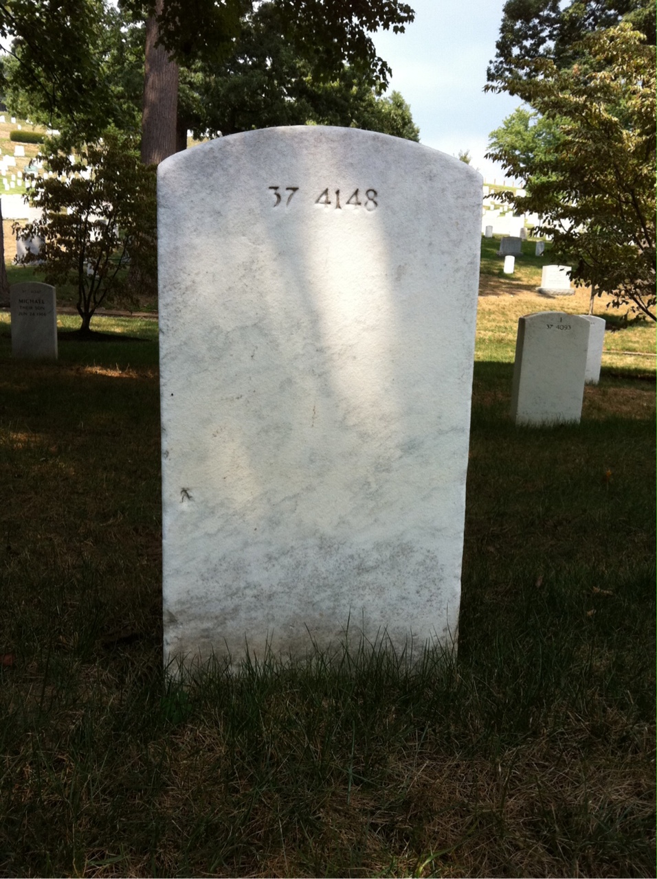 Back of headstone — Fred Mcneil