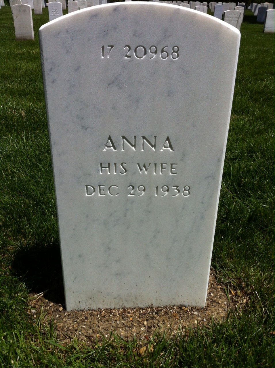 Back of headstone — Peter Blair