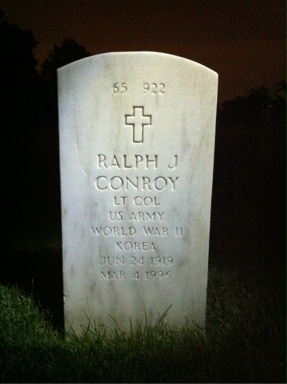 Back of headstone — Josephine Conroy