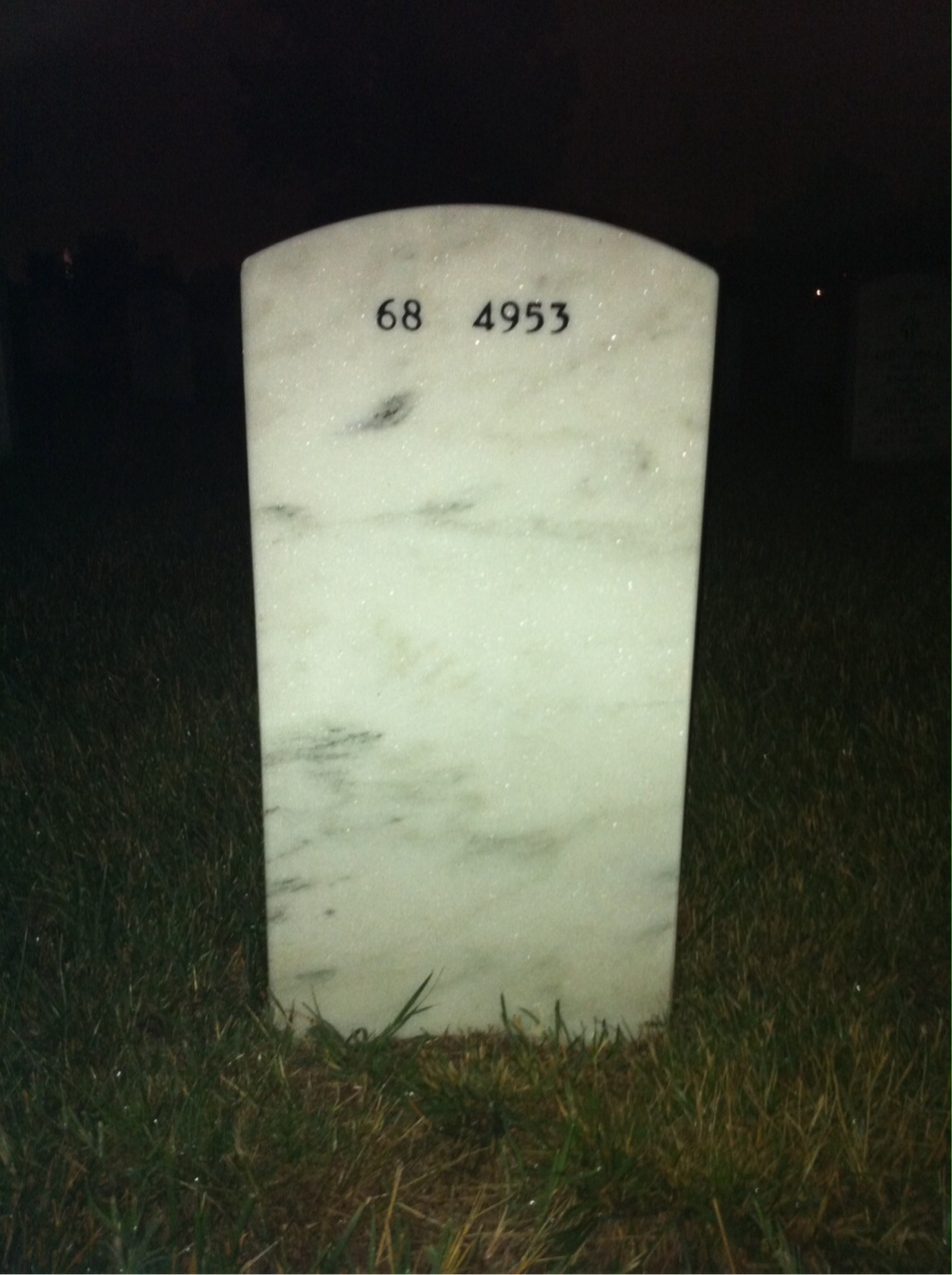 Back of headstone — Eldon Blaxton