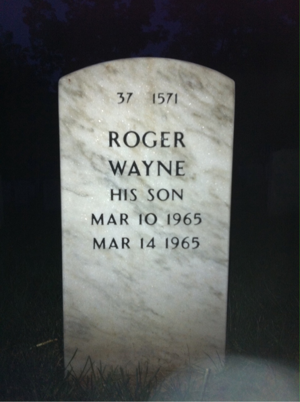 Back of headstone — Robert Wilfong
