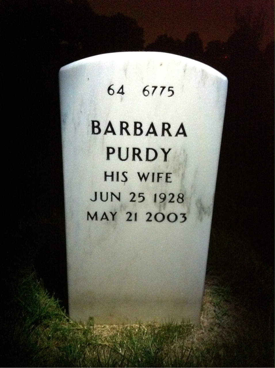 Back of headstone — Harold Downes