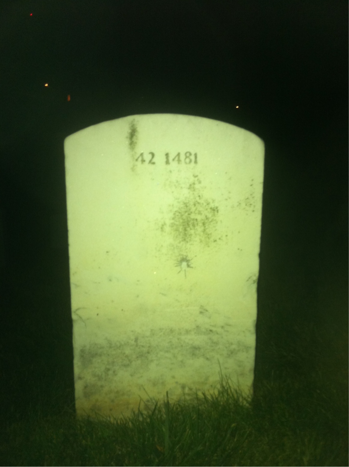 Back of headstone — Calvin Jones
