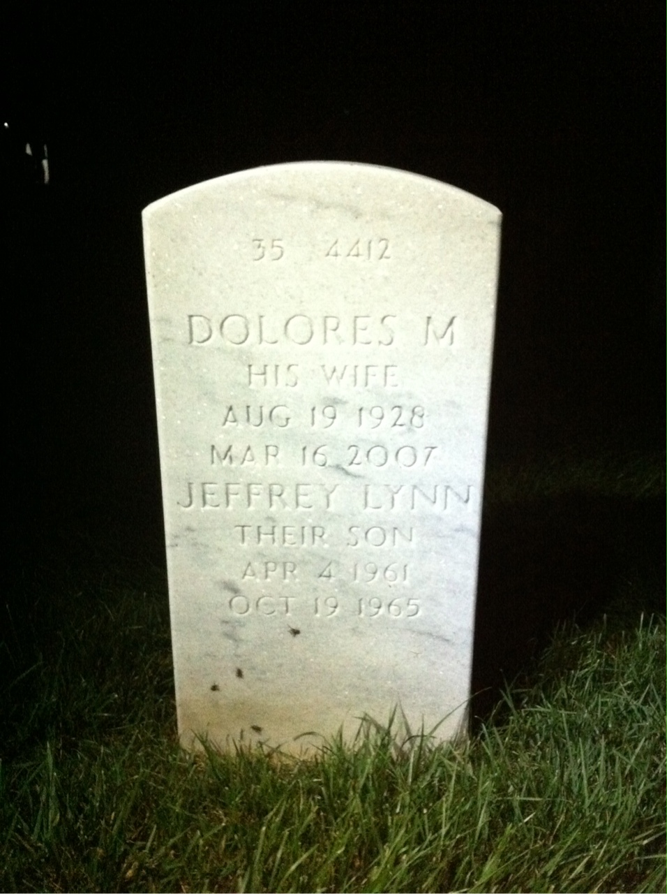 Back of headstone — Merle Cary