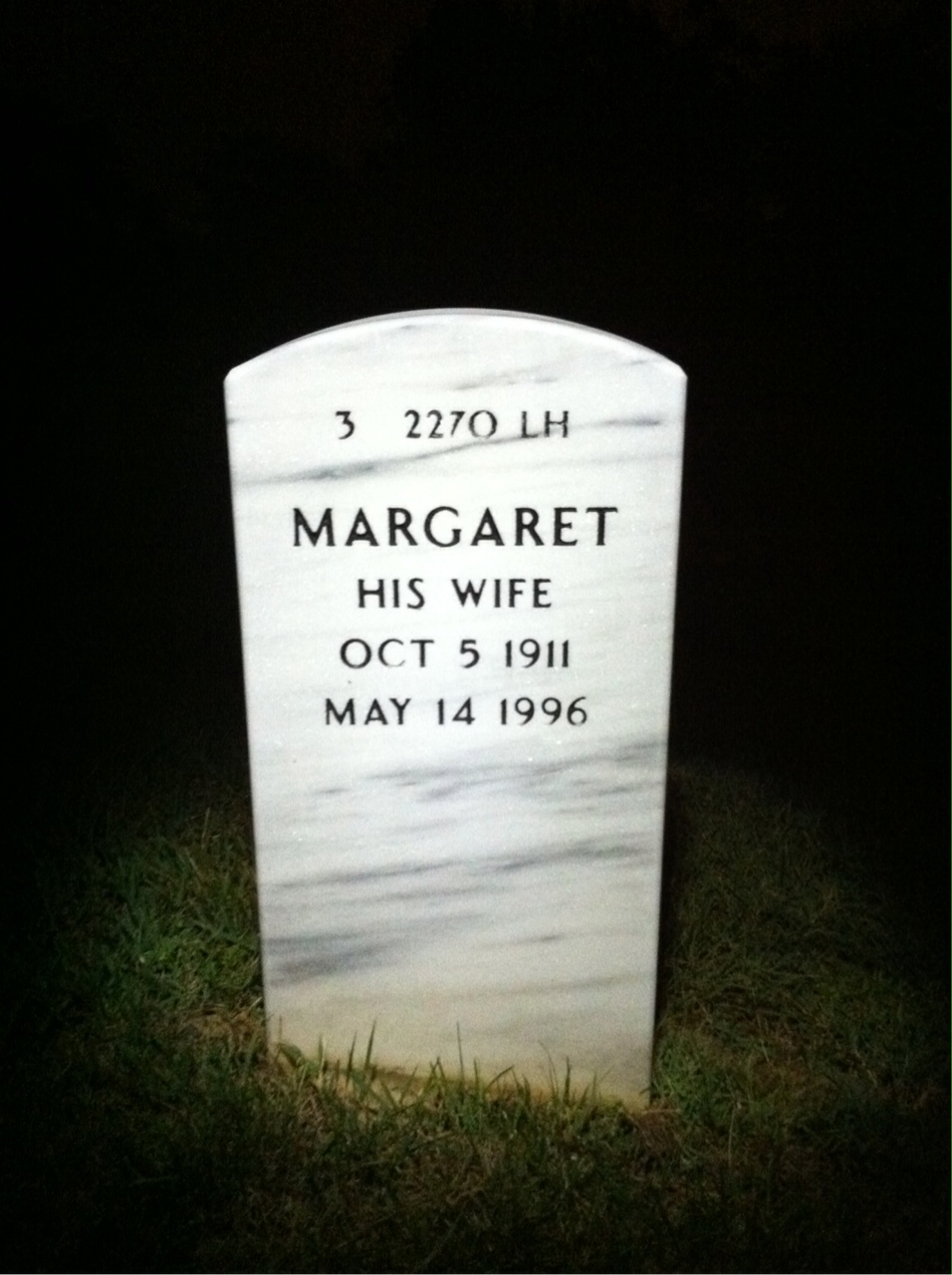 Back of headstone — Hayden Estey