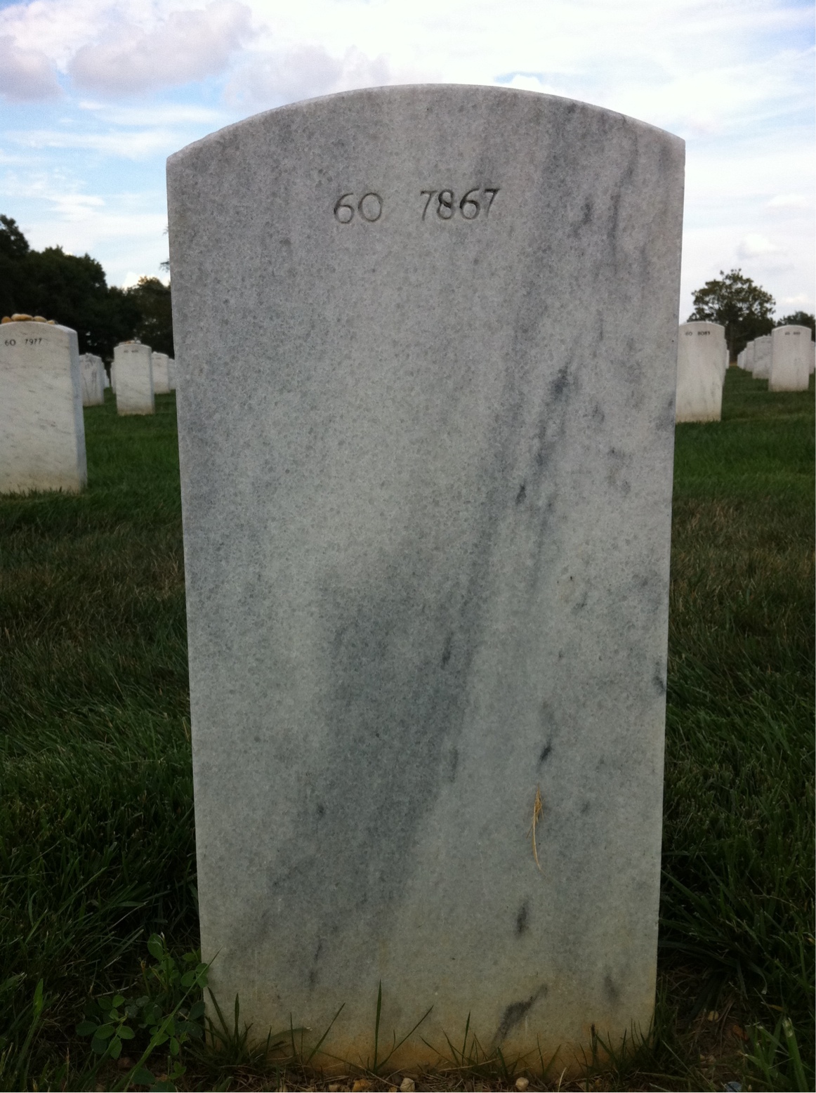 Back of headstone — Wilbert Davis