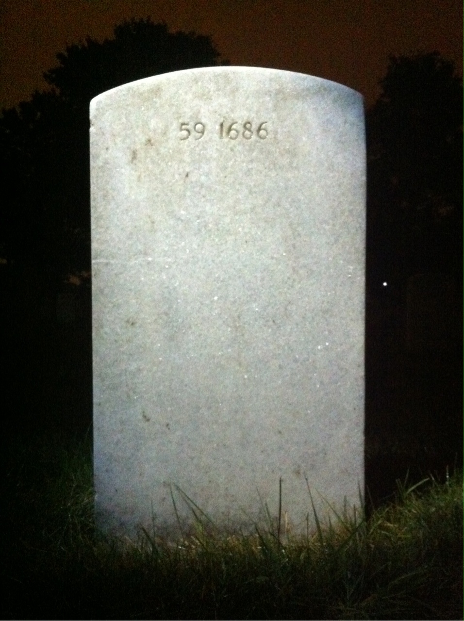 Back of headstone — Thomas Calvin Hinson