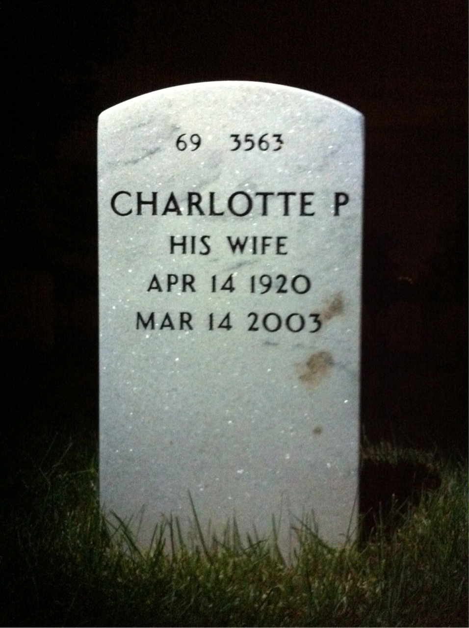 Back of headstone — John Bates