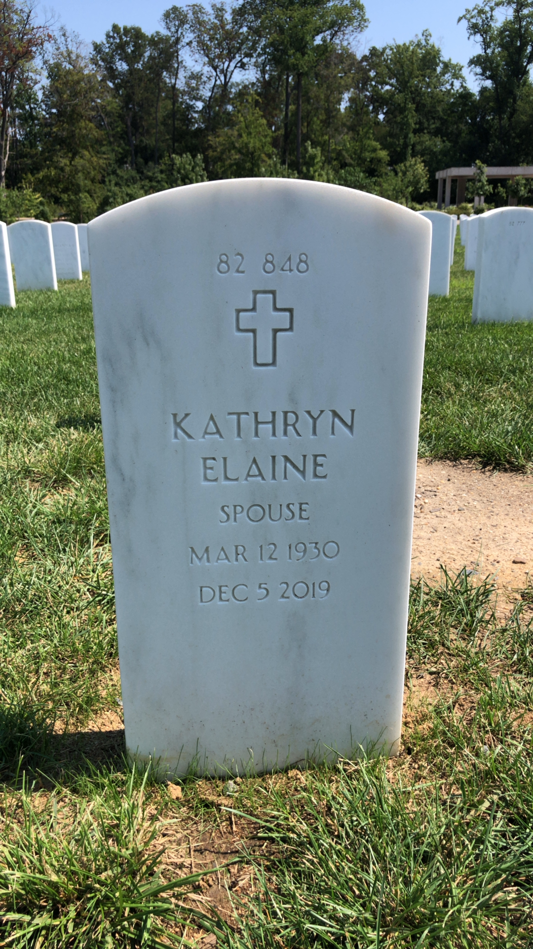 Back of headstone — Vernon C Smith