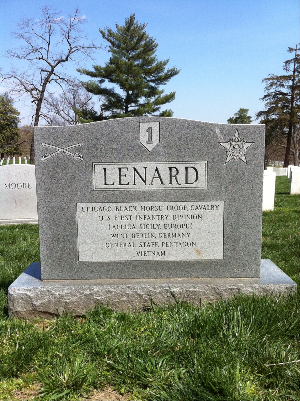 Back of headstone — Casimir Lenard