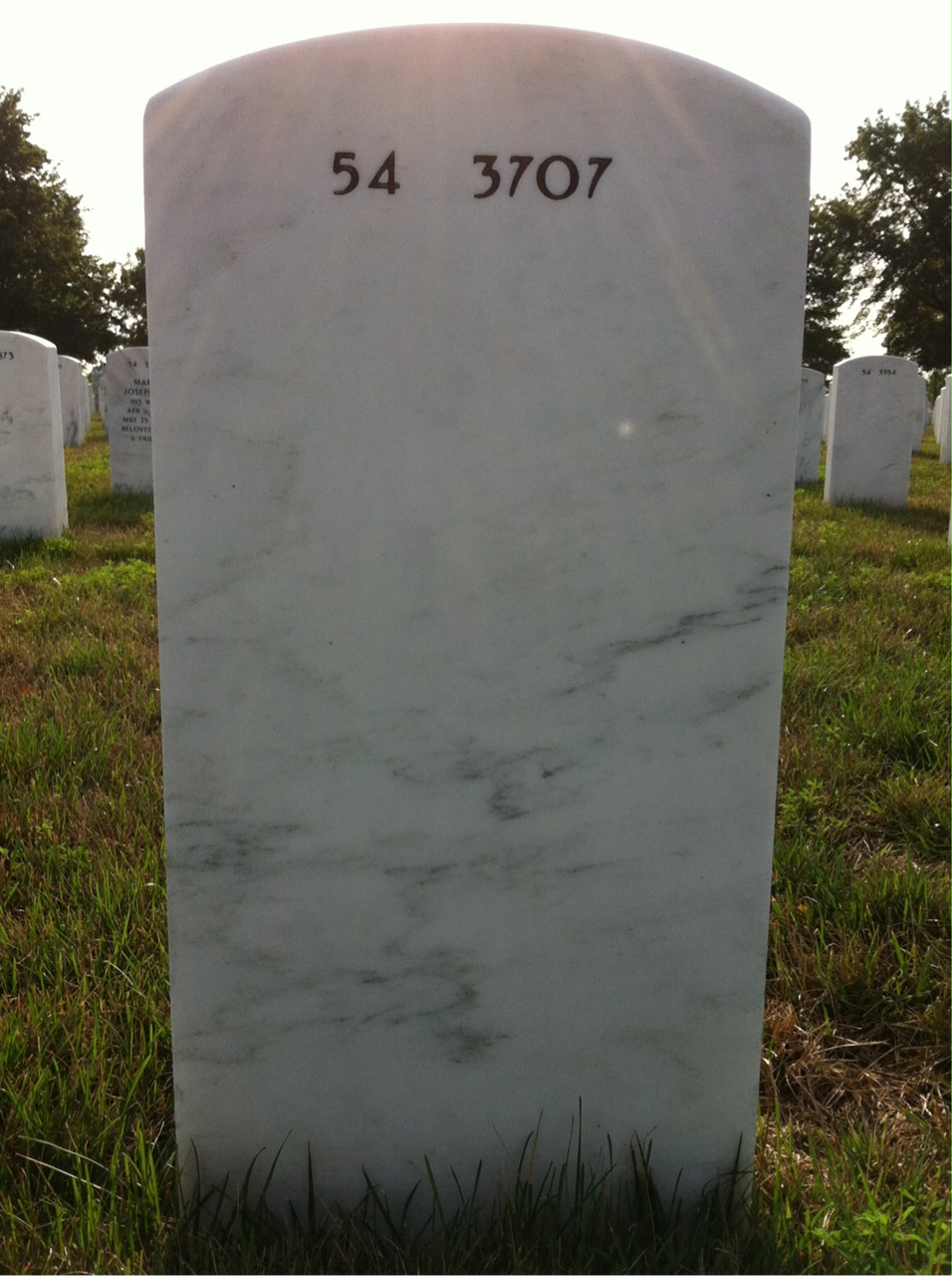 Back of headstone — Laurence Martin