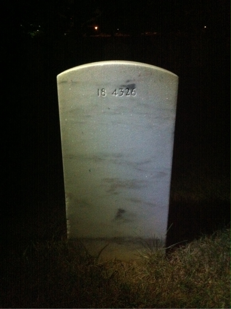 Back of headstone — Albert Baughman