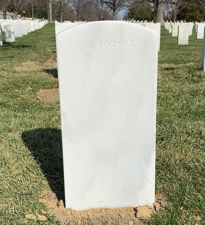 Back of headstone — Robert Gerard Hammer