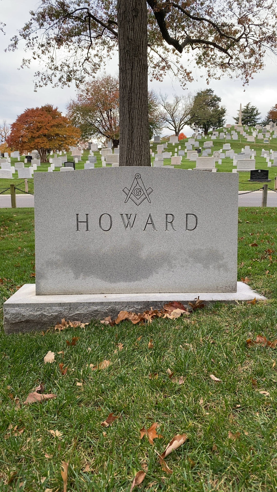 Back of headstone — Kent Howard