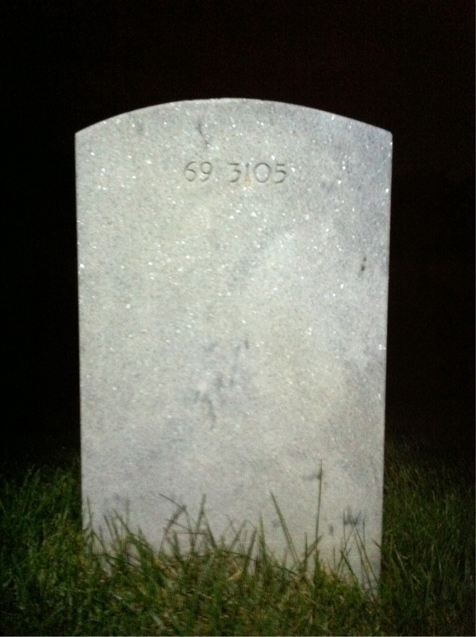 Back of headstone — Winfred Blake