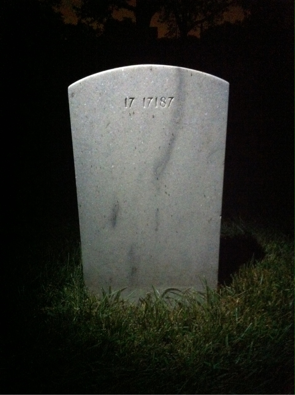 Back of headstone — Harry Monroe