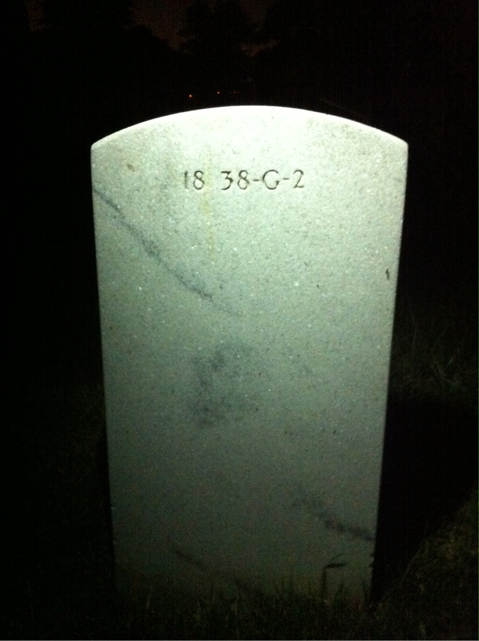 Back of headstone — Carlyle Mitchell