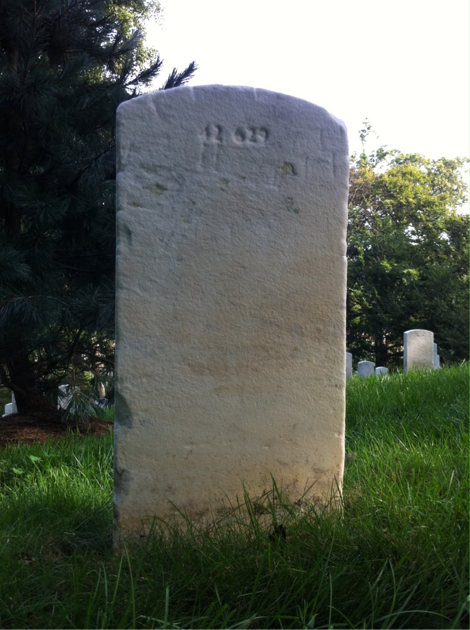 Back of headstone — John Law