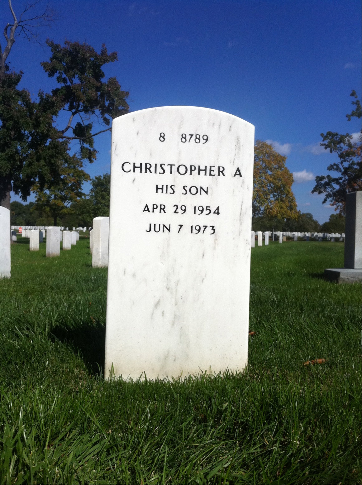 Back of headstone — Wallace Skelton