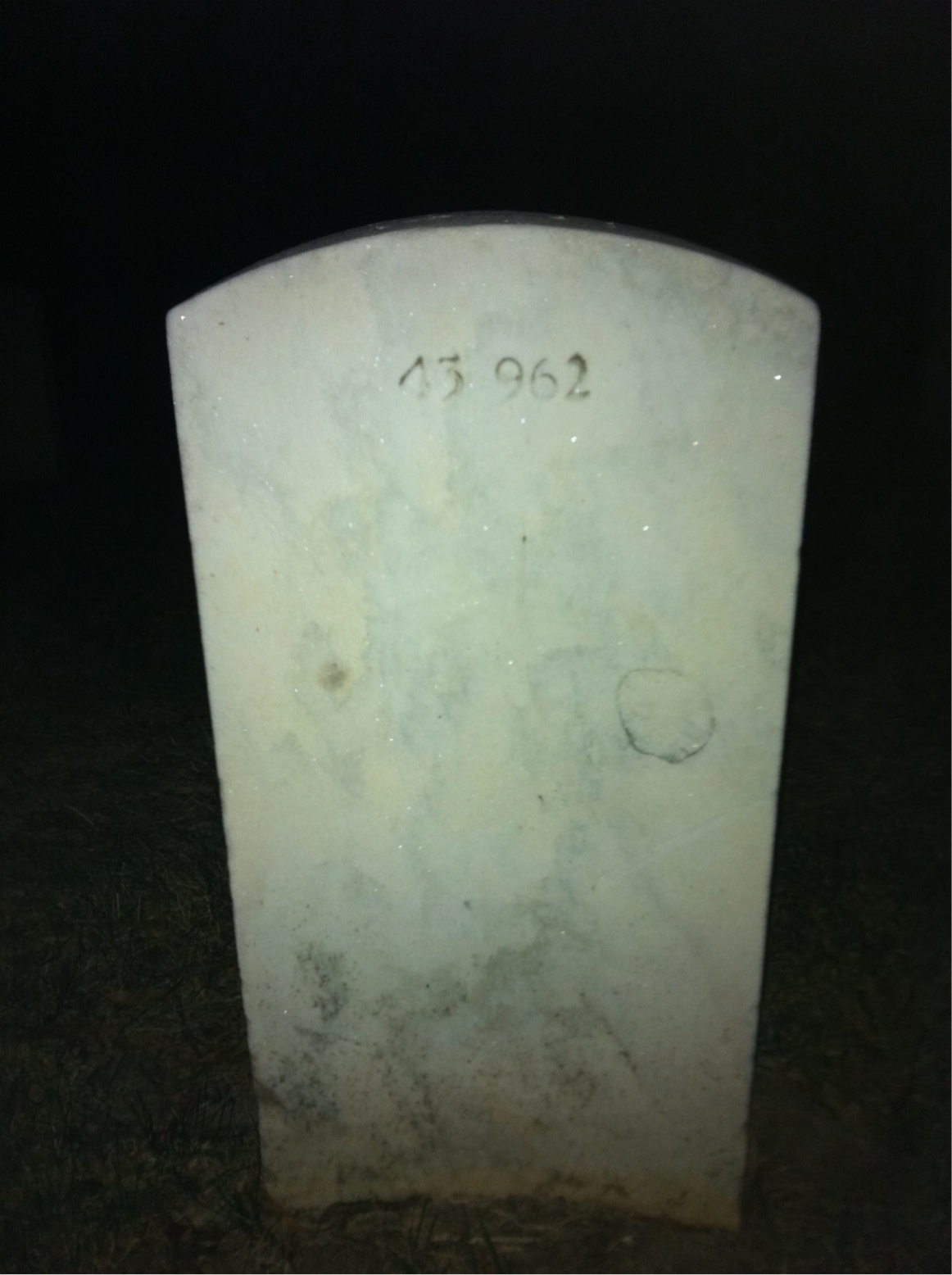 Back of headstone — George Baur