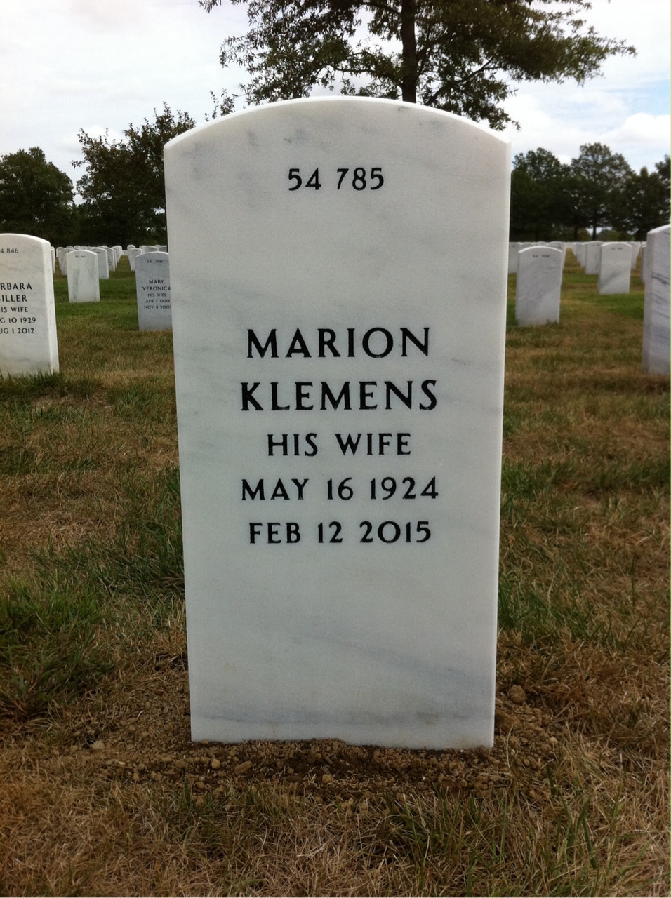 Back of headstone — George Chegin