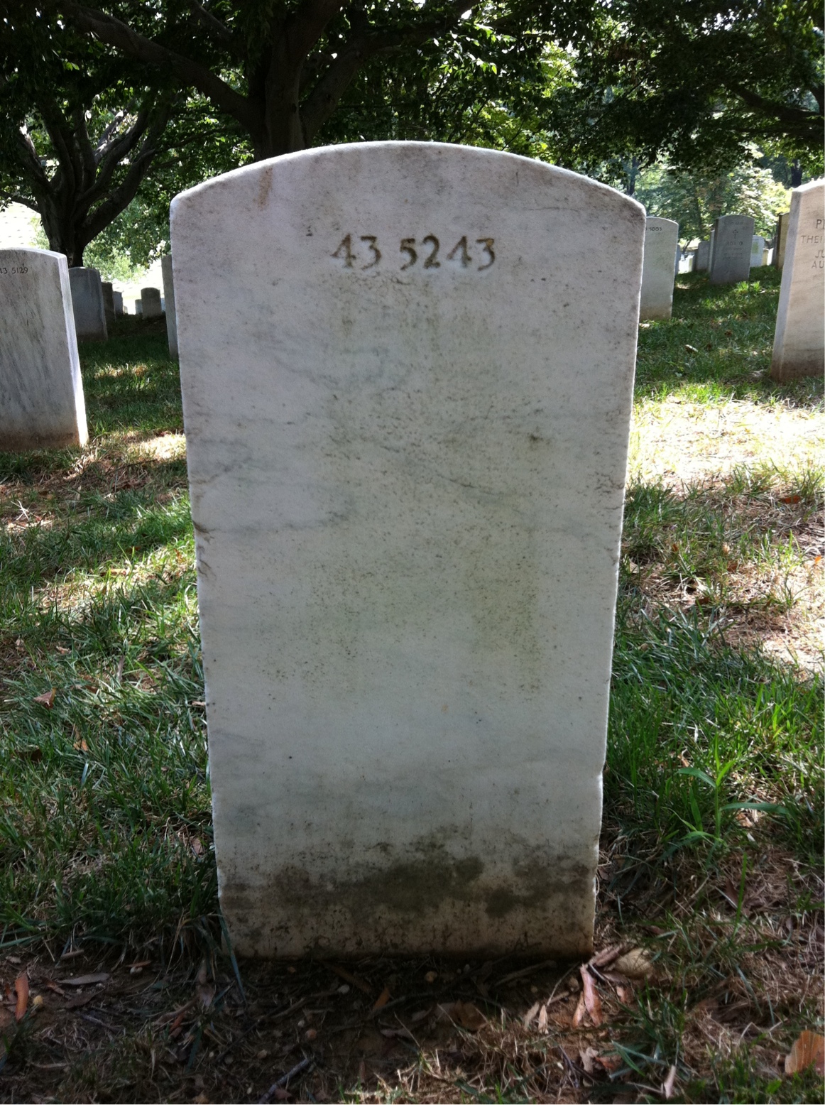 Back of headstone — Walter E Brown