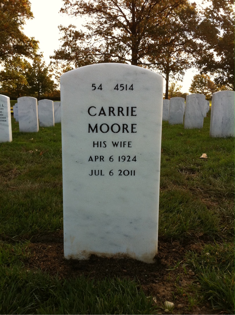 Back of headstone — Raymond Adamson