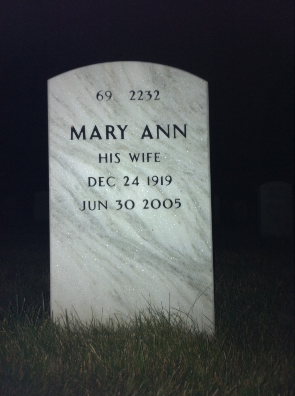 Back of headstone — Robert Billington