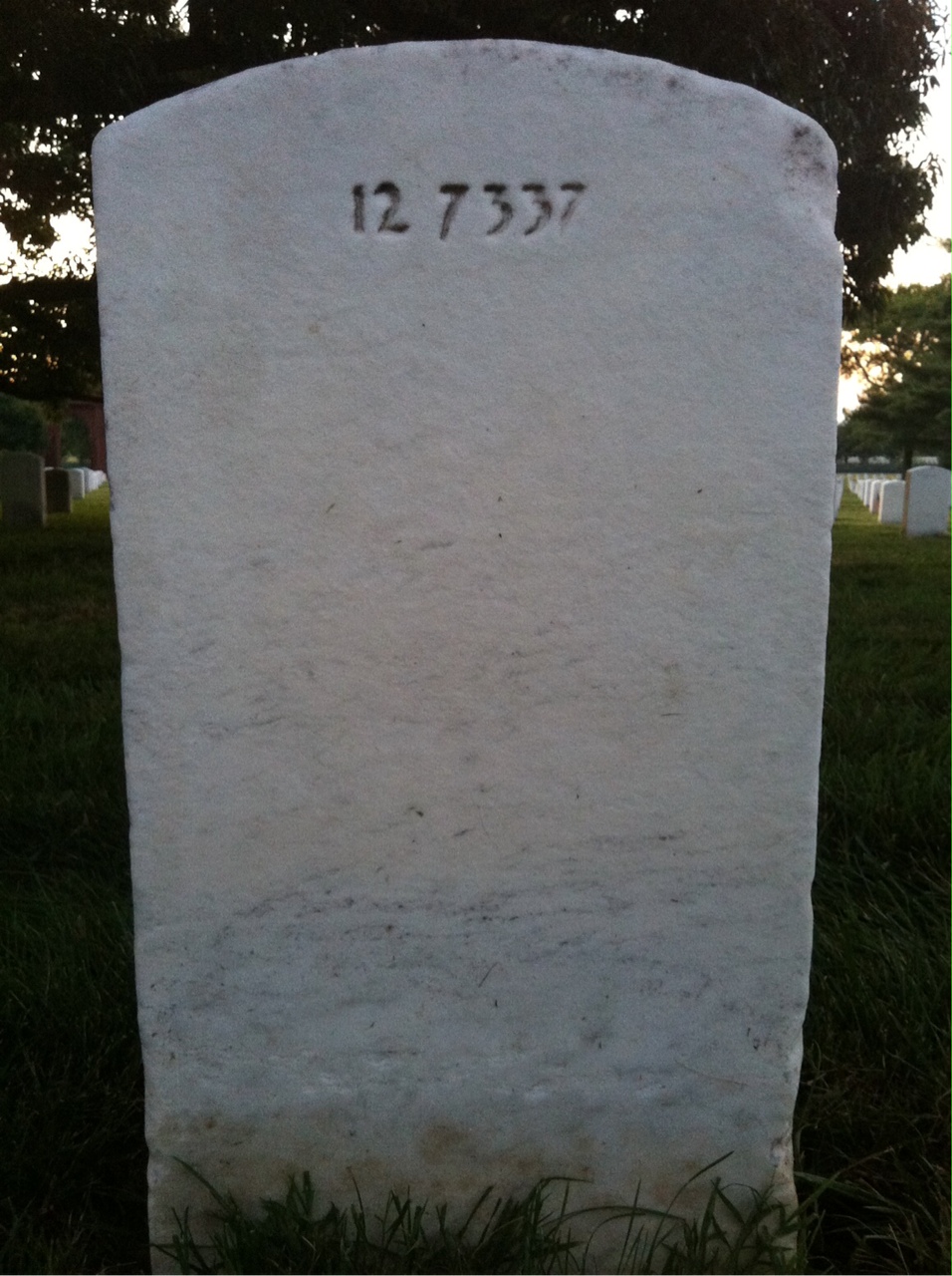 Back of headstone — Rinert Allen