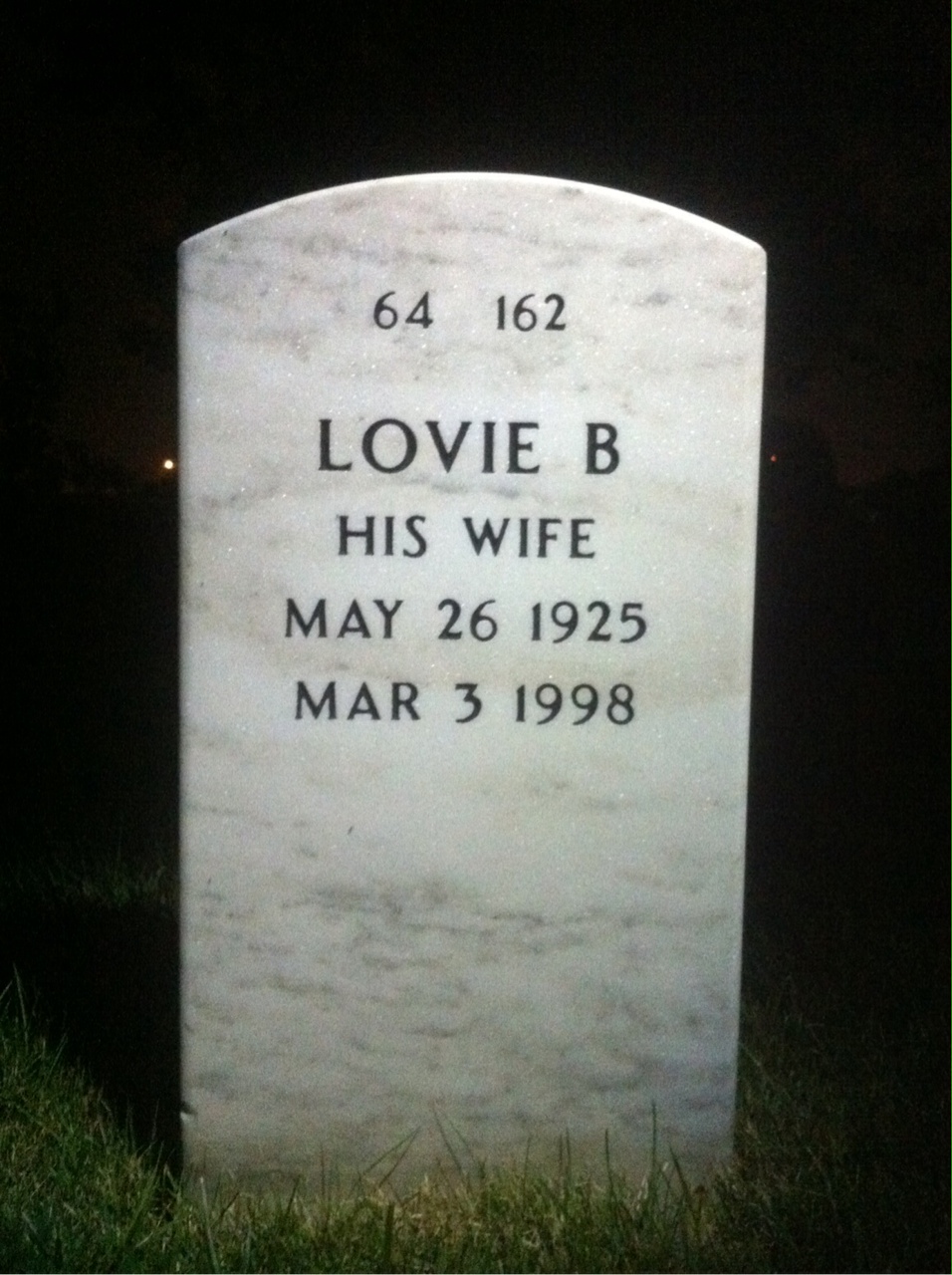 Back of headstone — Robert Walker