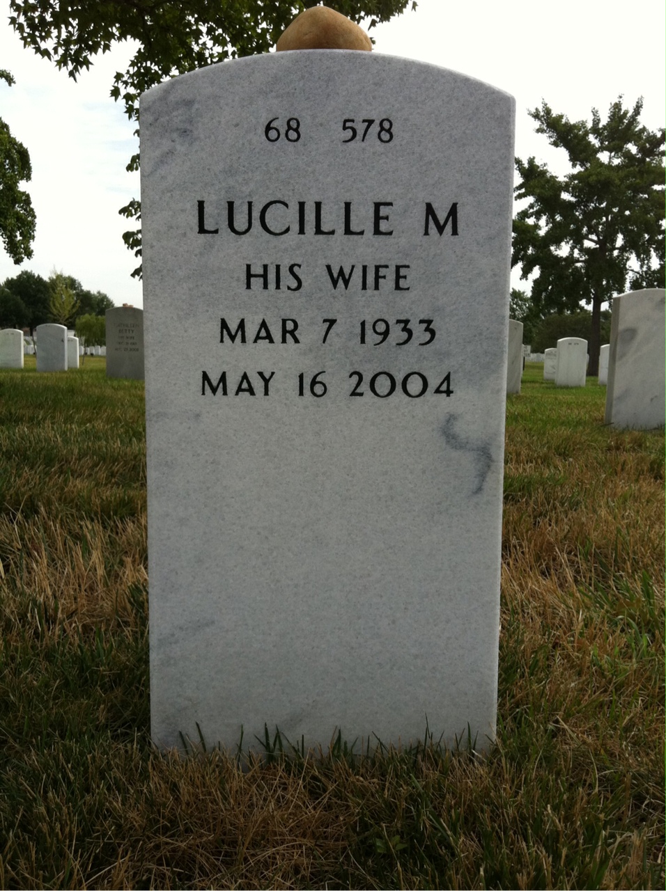 Back of headstone — Mark Dembinski