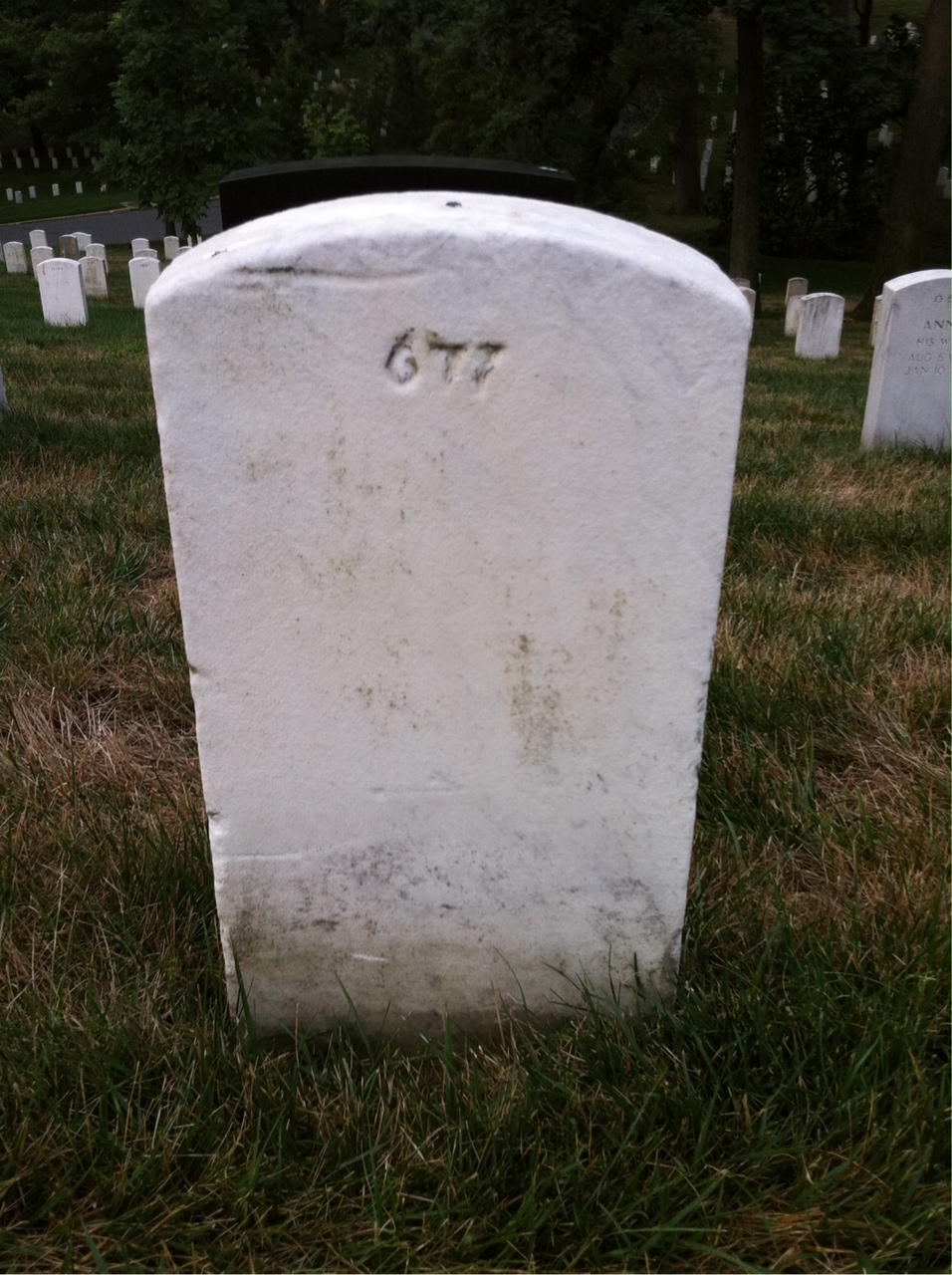 Back of headstone — George Middleton