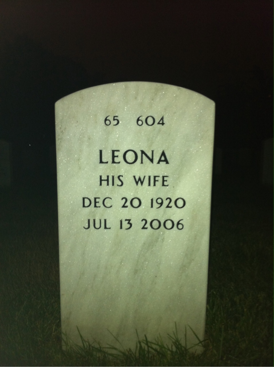 Back of headstone — Gerald Axner