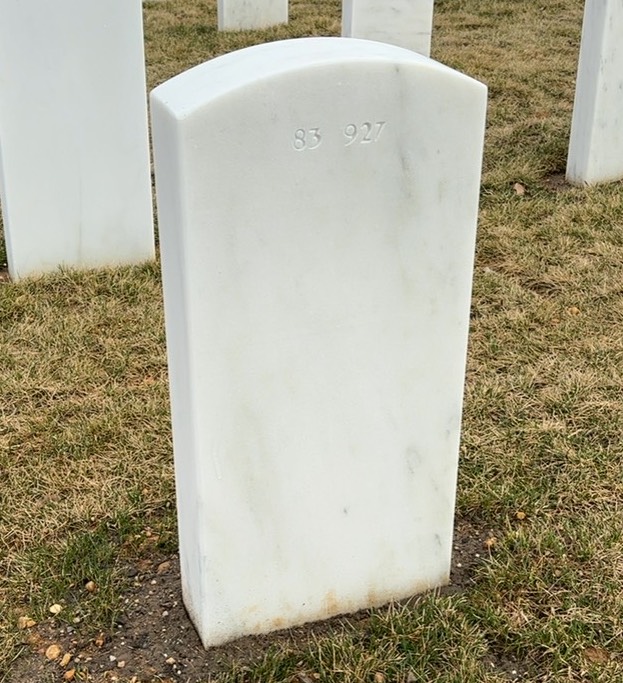 Back of headstone — James Robert Wright