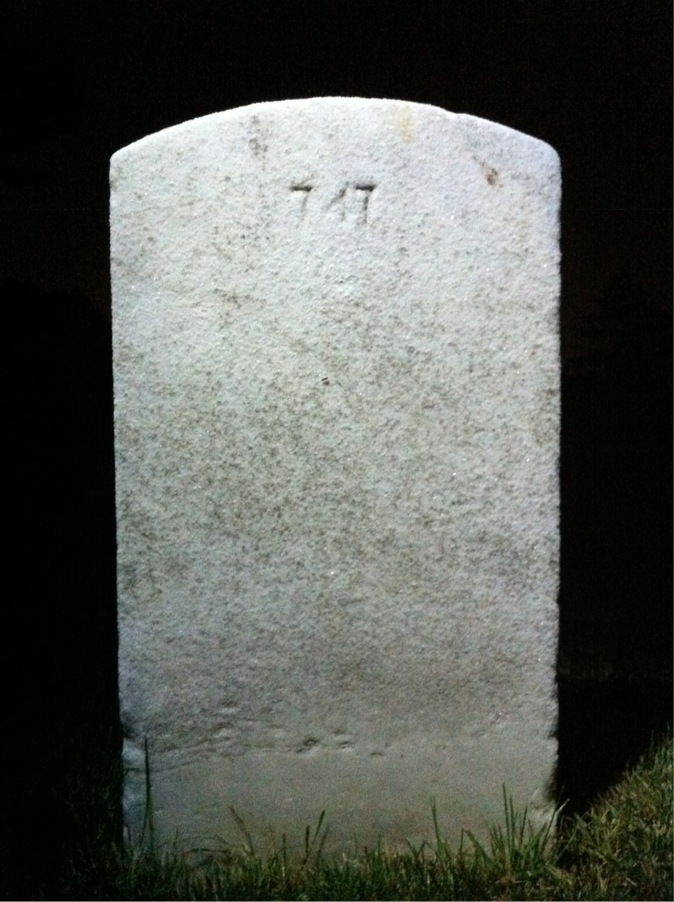 Back of headstone — Hubert Moman