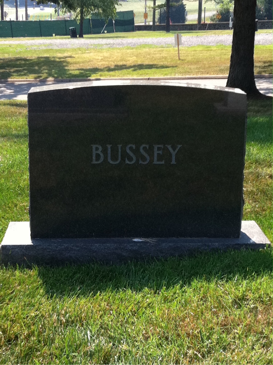 Back of headstone — Carver Bussey